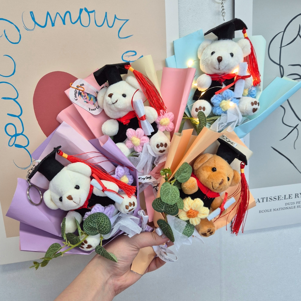 졸업식 인형 꽃다발 졸업 학사모 테디베어 초등학교 유치원 선물 - 상세 이미지 3