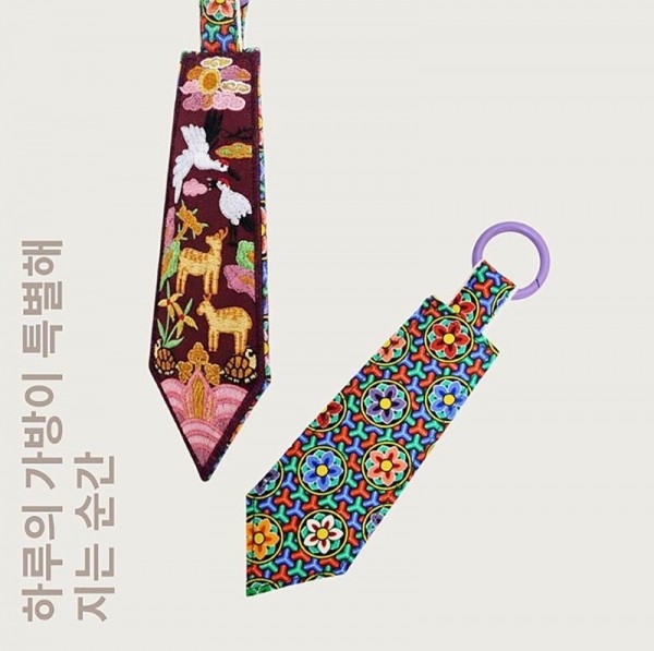십장생 자수 키링 전통문양 키홀더 - 상세 이미지 4