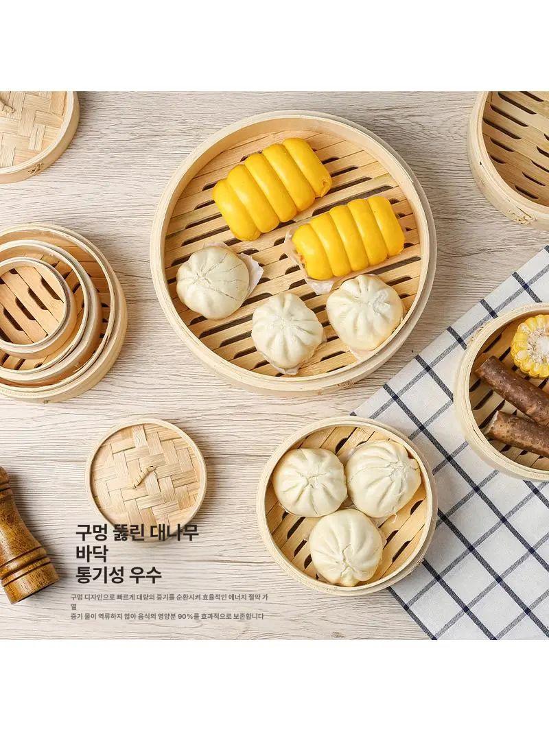 대나무 떡기능사 떡케익 떡만들기 야채찜 딤섬만들기 9cm 대나무 찜기 - 상세 이미지 5