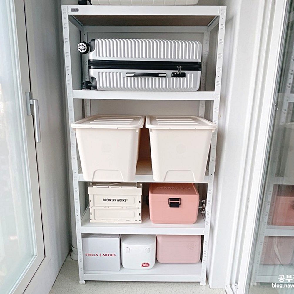 랙셈블 수납선반 다용도 다용도실 주방 무볼트 팬트리 랙 선반 400300450 2단