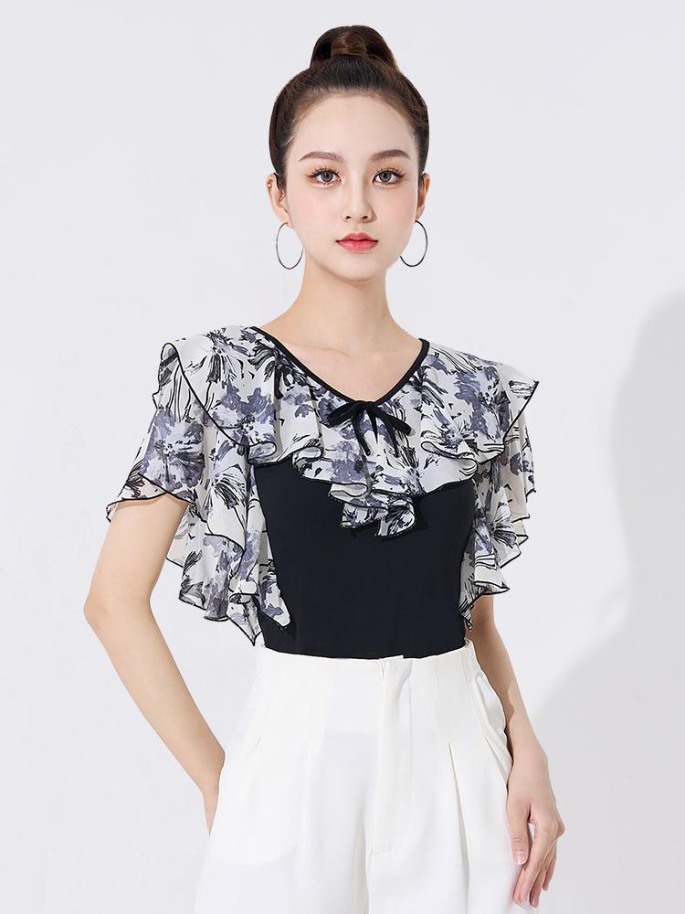 무대의상 왈츠 의상 시니어 무용복 사교복 라틴 무대 블랙 일반 원피스아님 s - 상품 이미지
