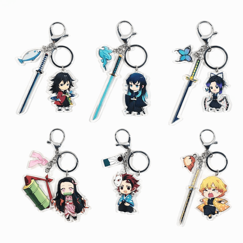 [3+1]귀멸의칼날 귀칼 일륜도 키링 칼 굿즈 피규어 키홀더 열쇠고리 무이치로 젠이츠 무잔