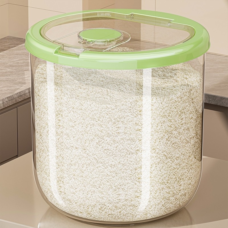 쌀통 쌀독 쌀보관통 잡곡 쌀 10kg 20kg 무선 밀폐 보관 반투명 녹색 10kg 밀폐형 - 상품 이미지