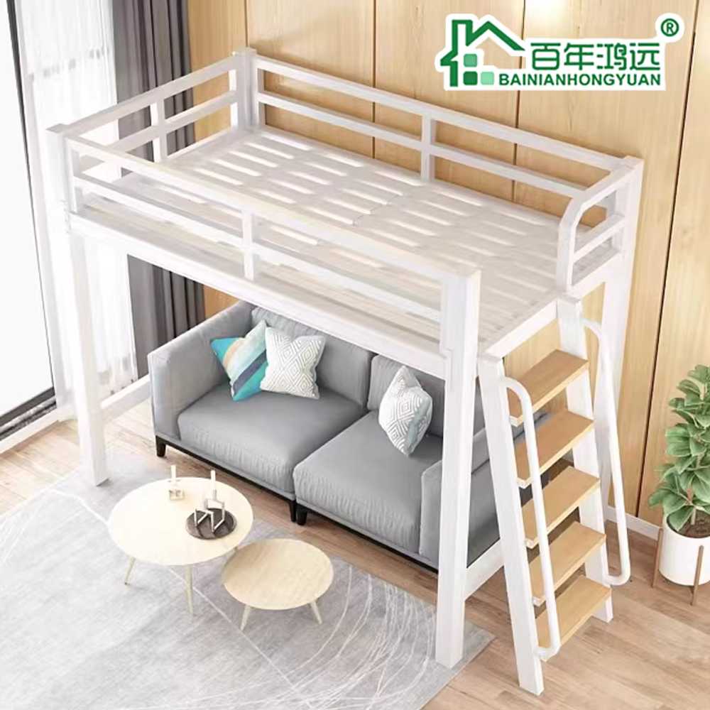 철제벙커침대 블랙 침대프레임 철재 복층 공부방 성인 100x200x165cm/전체2.6m블랙 이미지 7