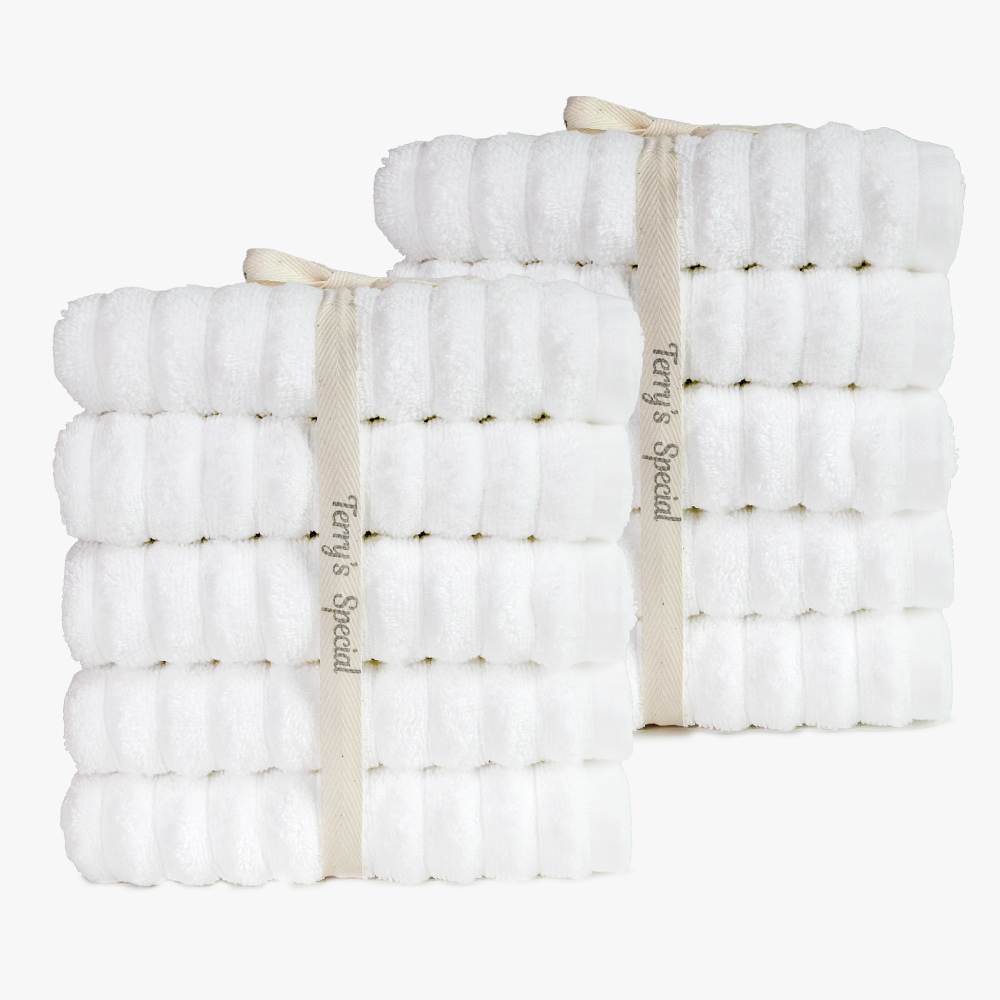 [네이버단독] 테리파머 테리스페셜 고중량 200g 웨이브 볼륨 호텔수건 5장+5장 수건 샤워 타올 목욕 타월