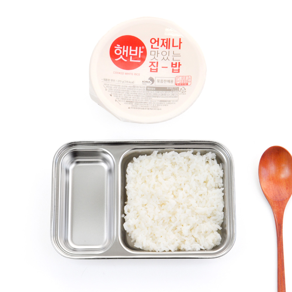 키친유 국산 2구 스텐 도시락통 직장인 나눔 찬통 밀폐 칸막이 반찬통 다이어트 샐러드 과일 - 상세 이미지 4