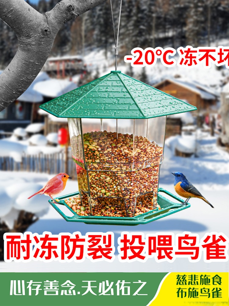 야외 새 모이통 걸이 마당 모이주기 참새 버드피더 조류 앵무새 먹이통 액세서리 녹색 두꺼운 새 모이통 - 상세 이미지 2