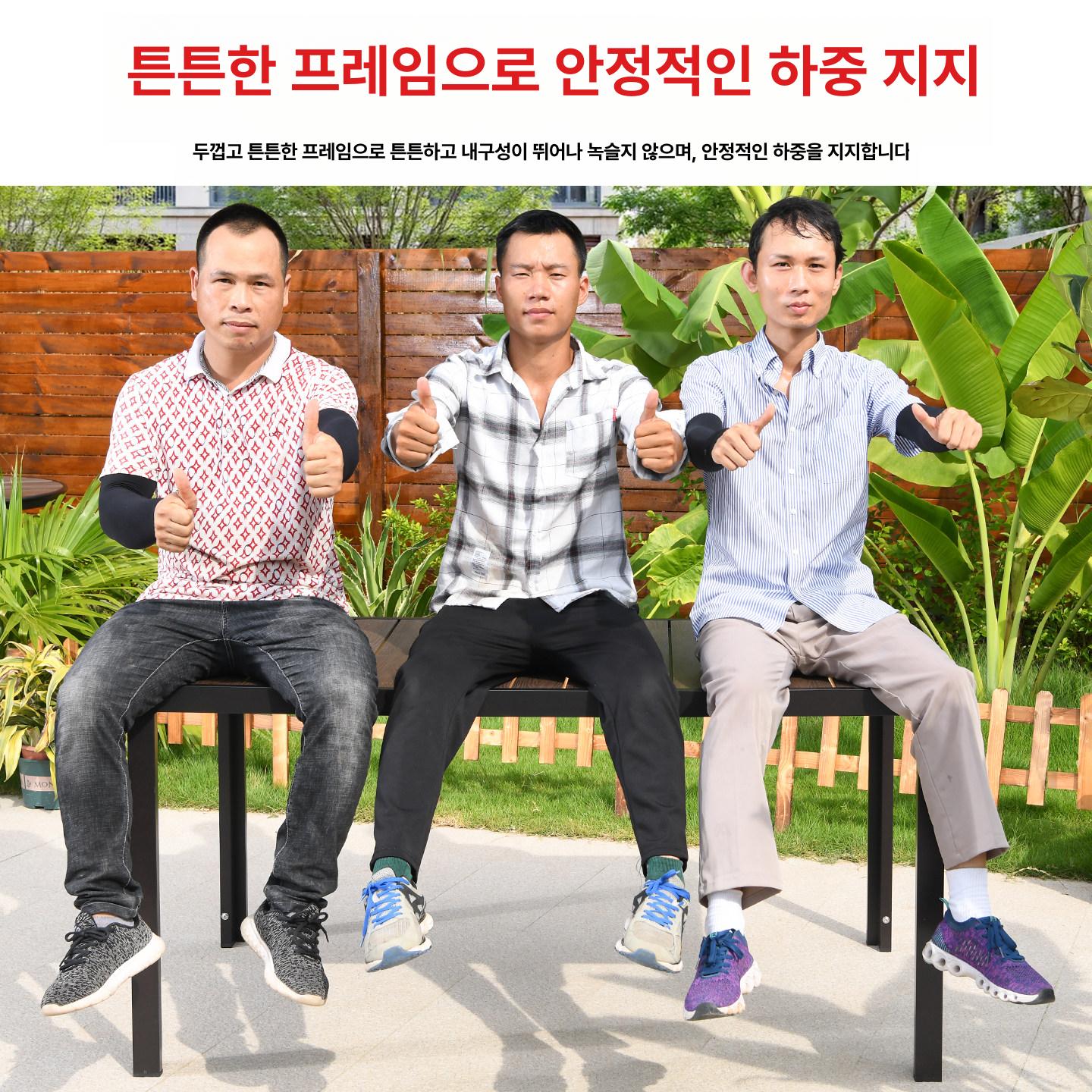 야외 테이블 가든 접이식 업소용 파라솔용 사각 철제 80cm 패턴 사각 커피색 - 상세 이미지 4