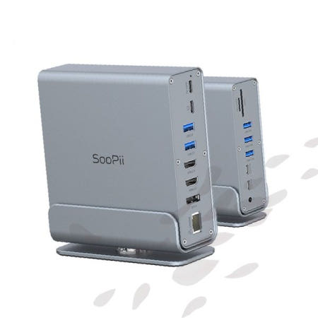 썬더볼트 USB4 C타입 15포트 멀티 허브 독 노트북 확장