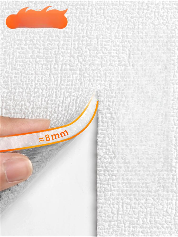 접착식 템바보드 벽면 단열 시트 거실 패널 셀프 시공 9mm 리넨화이트 50cm x 5m - 상품 이미지