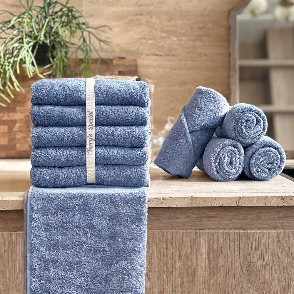 [네이버단독]테리파머200g 샬롯데 무형광 호텔 수건 5장+5장 타올 리본포장 타월