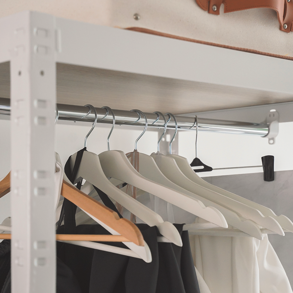 랙셈블 시스템행거 옷걸이 조립식 드레스룸 철제 옷장 스탠드 선반 700400900 3단 1행거봉