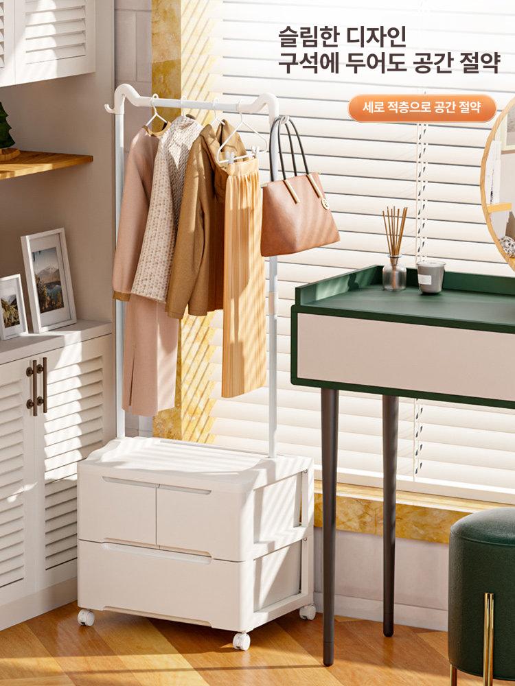 올인원 조립식 바지 전용 반조립 서랍장 위 베이직 46cm 화이트 소형 - 상세 이미지 2