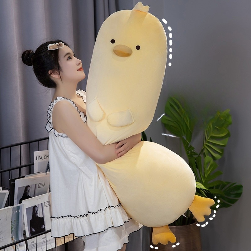 겨울 캐릭터 바디필로우 부드러운 플러쉬 원통형 긴베개 귀여운 작은 노란 병아리 70cm - 상세 이미지 2