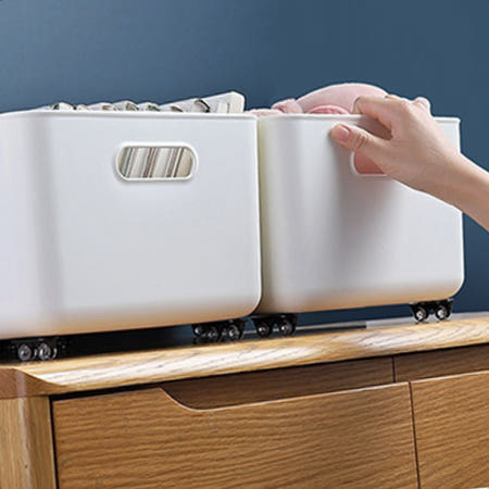 리빙박스 수납 보관 박스 부착식 이동 바퀴 4개 소형