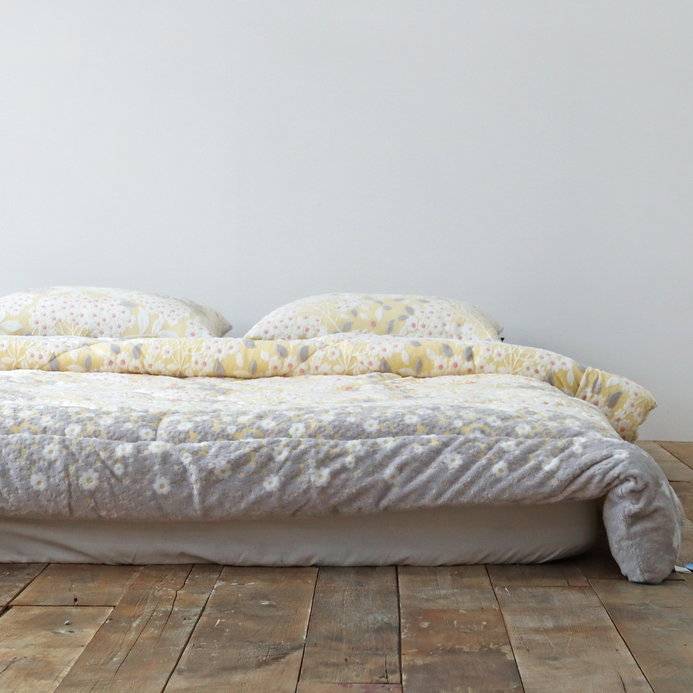 수국 5mm 착번아웃 양면 극세사 따뜻한 도톰한 꽃무늬 겨울 차렵이불 세트 SS