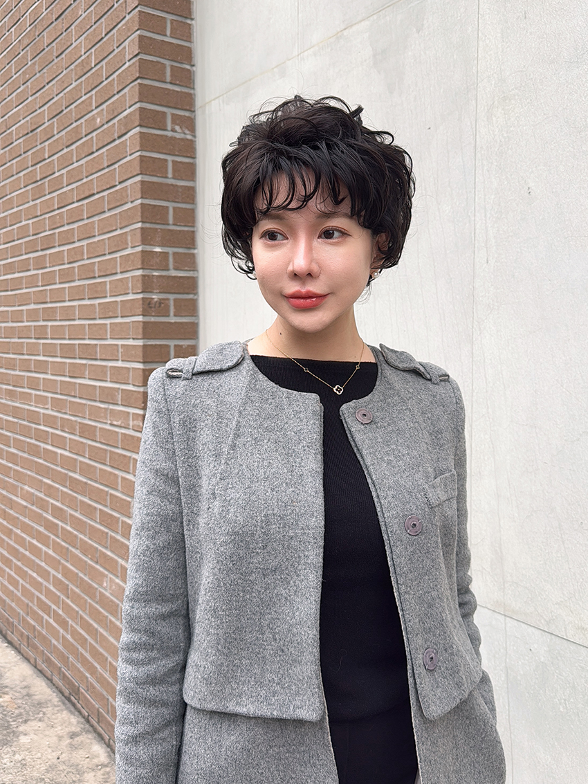 엘레강트 볼륨 레이어컷 이쁜 중년가발 내츄럴블랙 - 상세 이미지 3