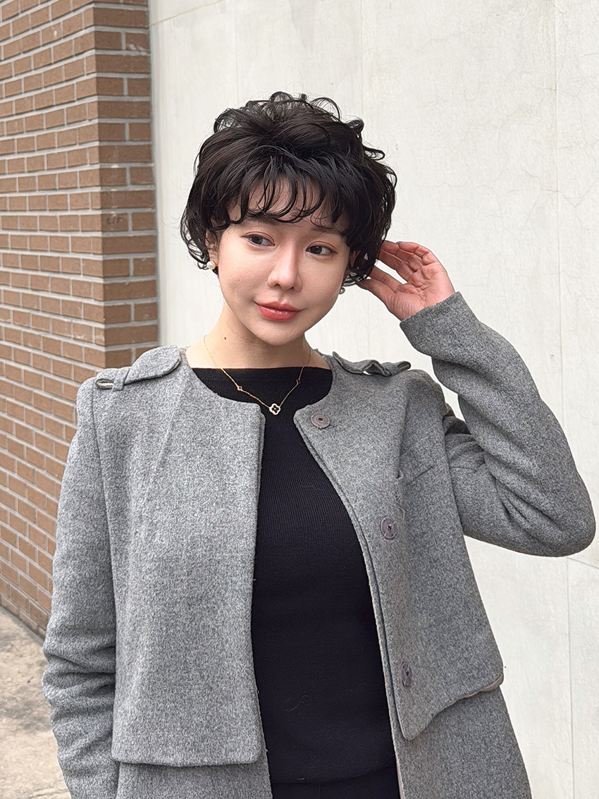 엘레강트 볼륨 레이어컷 이쁜 중년가발 내츄럴블랙 - 상세 이미지 2