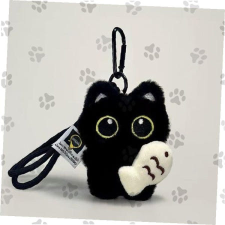 검은 고양이 인형 키링 물고기 깜냥이 귀여운 동물 열쇠고리
