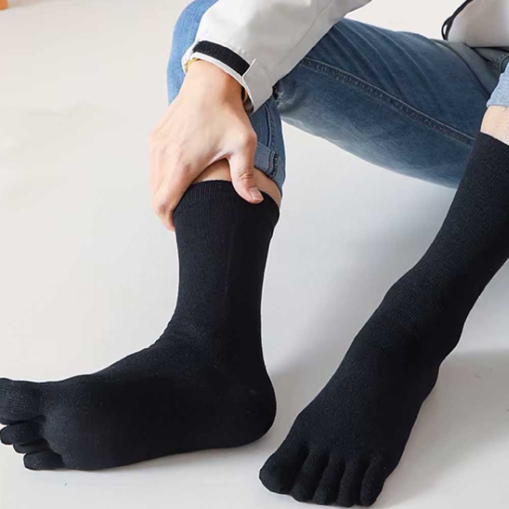 등산 두꺼운 발가락 사이 무좀 발꼬락 스포츠 쿠션 양말 기능성 발가락중목-블랙, M - 상세 이미지 2