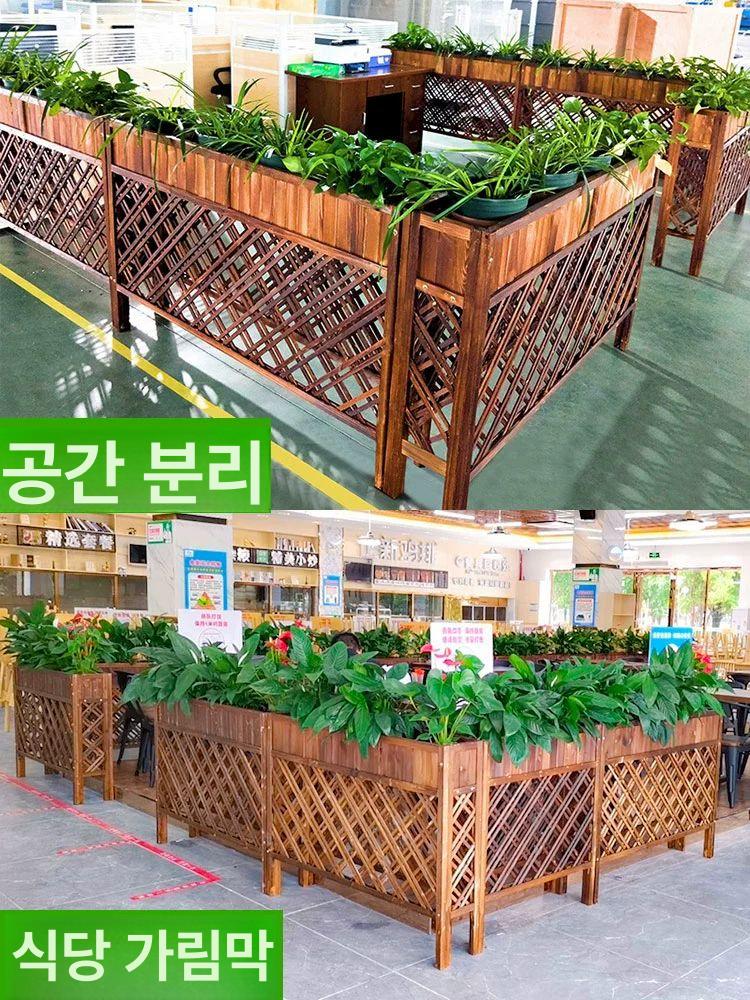 나무 펜스 화단 가림막 파티션 야외 울타리 발코니 마당 단일 메쉬 스프레이 100 90x25cm - 상세 이미지 3