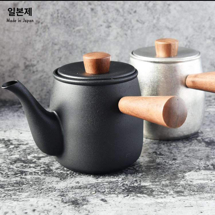제작소 제품 홍차용 티팟 미니사이즈 찻주전자 천연나무 브라이트실버 - 상세 이미지 2