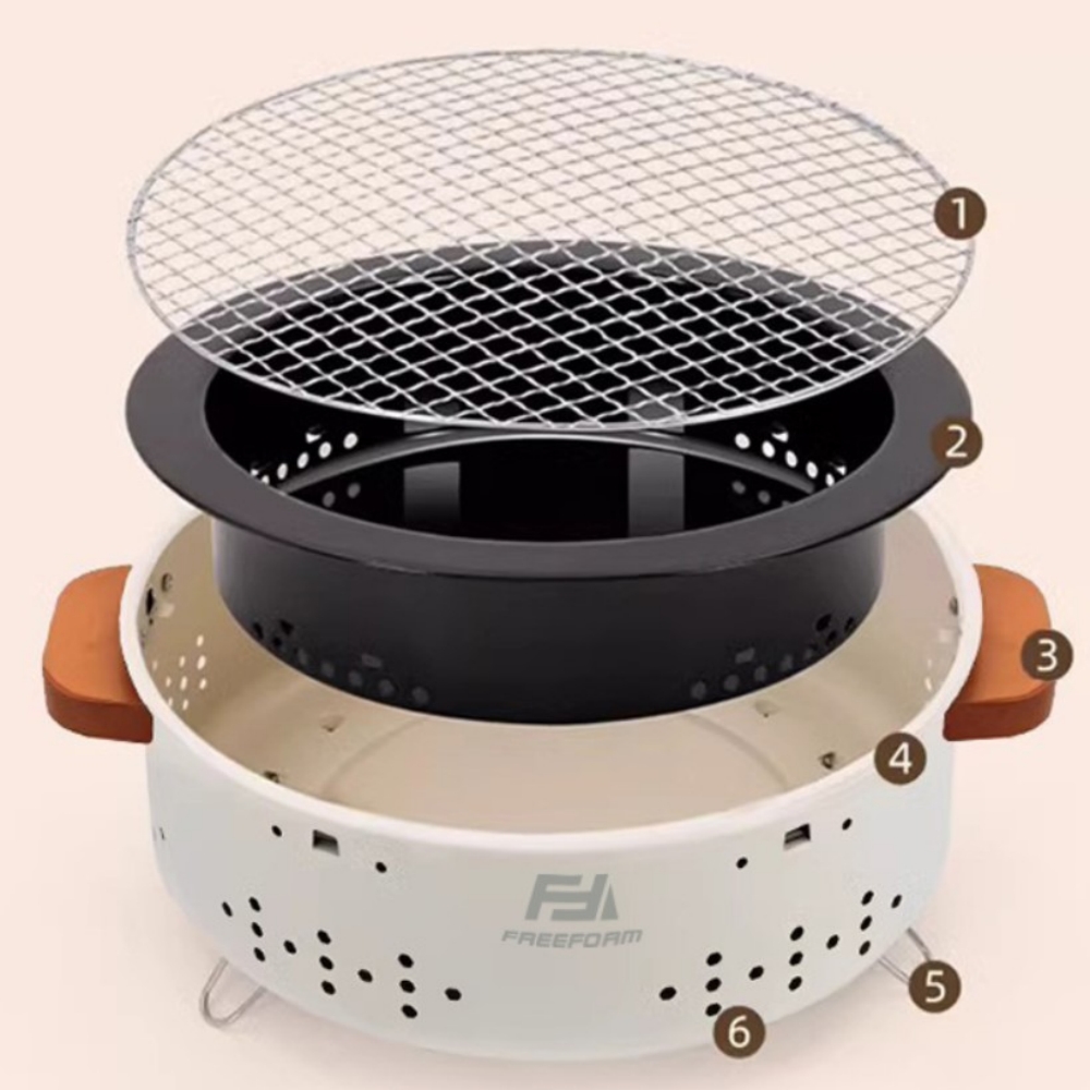 바베큐 그릴 화로대 미니 석쇠 집에서 숯불구이 타닥 고체연료 1인 화롯대 가정용