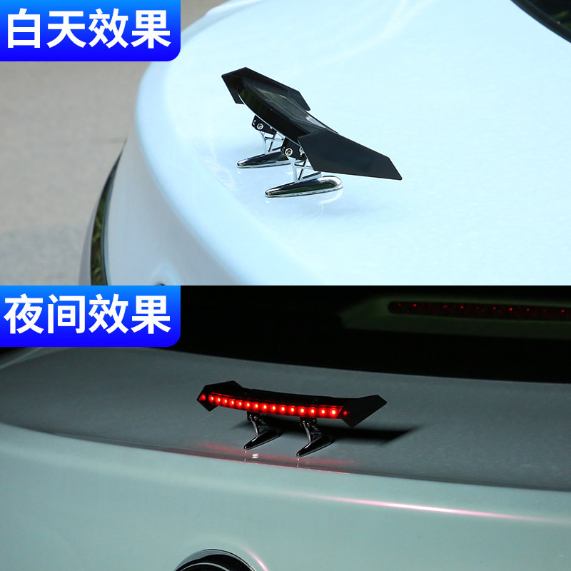 미니 태양광 자동차 리어 스포일러 후미등 범용 12V LED 깜박이 경고 방수 날개 스마트 센서 수정 액세서리 - 상세 이미지 4