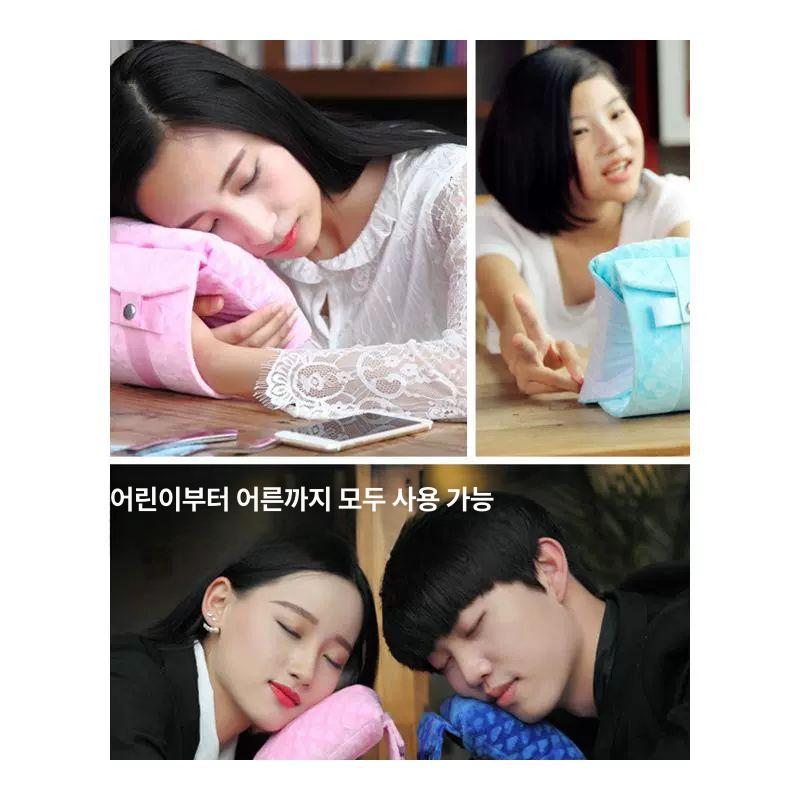 여행용 휴대용 다기능 등받이 베개 소형 사무실 낮잠용 라이트블루 포시즌스 13 x 17x15 이미지 6