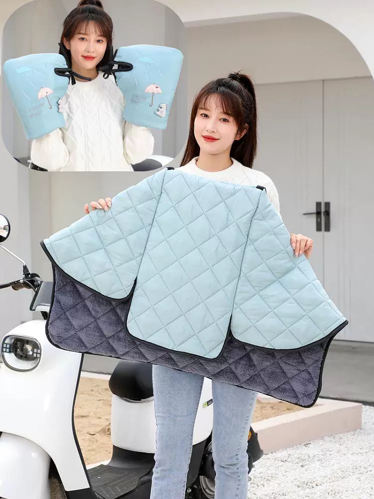 담요 겨울 라이딩 다리 덮개 핸들 워머 두꺼운 방수 블루그레이 엄지 달팽이 허리 보호대 스타일 - 상세 이미지 3