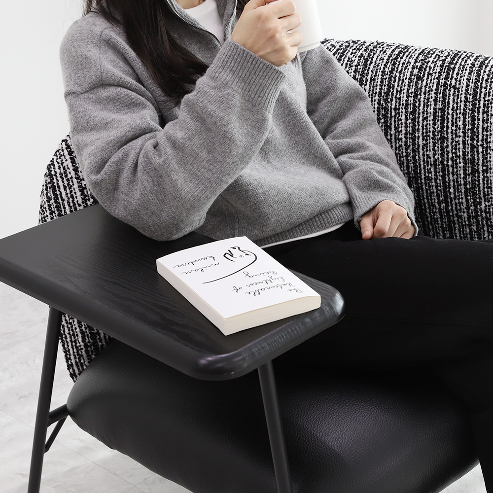 스토니 패브릭 카페의자 호텔 로비 인테리어 선반 테이블 일체형 의자 이미지 6