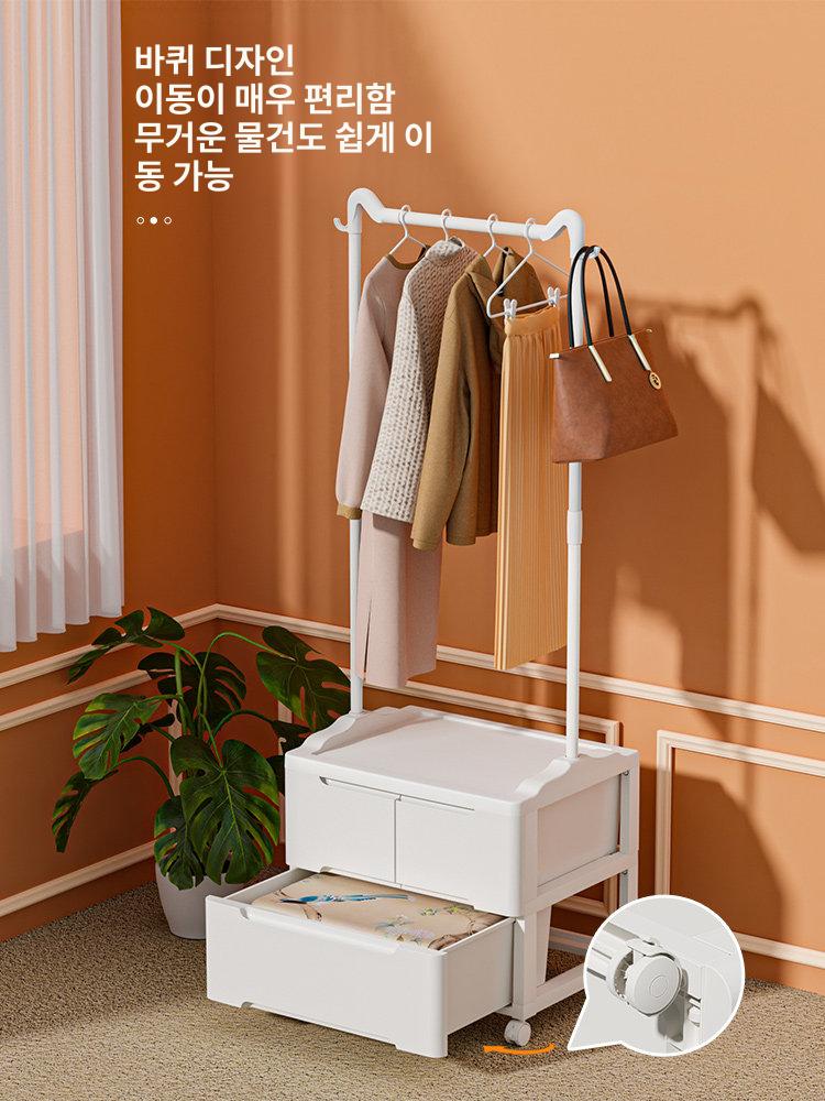 올인원 조립식 바지 전용 반조립 서랍장 위 베이직 46cm 화이트 소형 - 상세 이미지 3