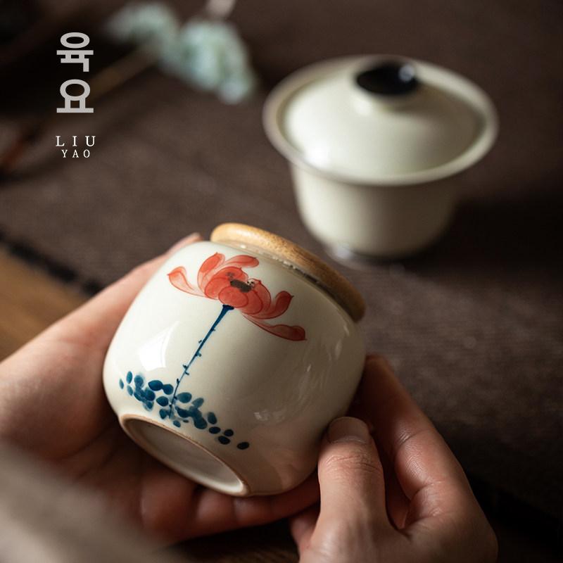 세라믹 항아리 단지 절임 식품 밀봉 거실 장식용 전통 길상 잉어 - 상세 이미지 4