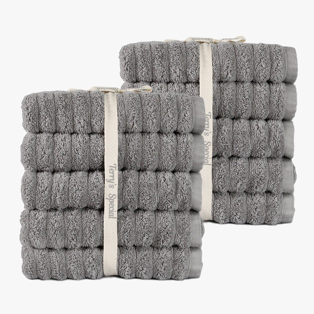 [네이버단독] 테리파머 테리스페셜 고중량 200g 웨이브 볼륨 호텔수건 5장+5장 수건 샤워 타올 목욕 타월