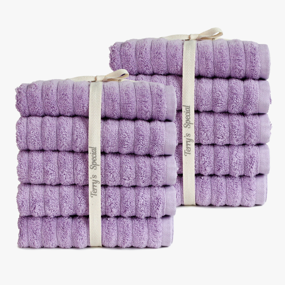 [네이버단독] 테리파머 테리스페셜 고중량 200g 웨이브 볼륨 호텔수건 5장+5장 수건 샤워 타올 목욕 타월