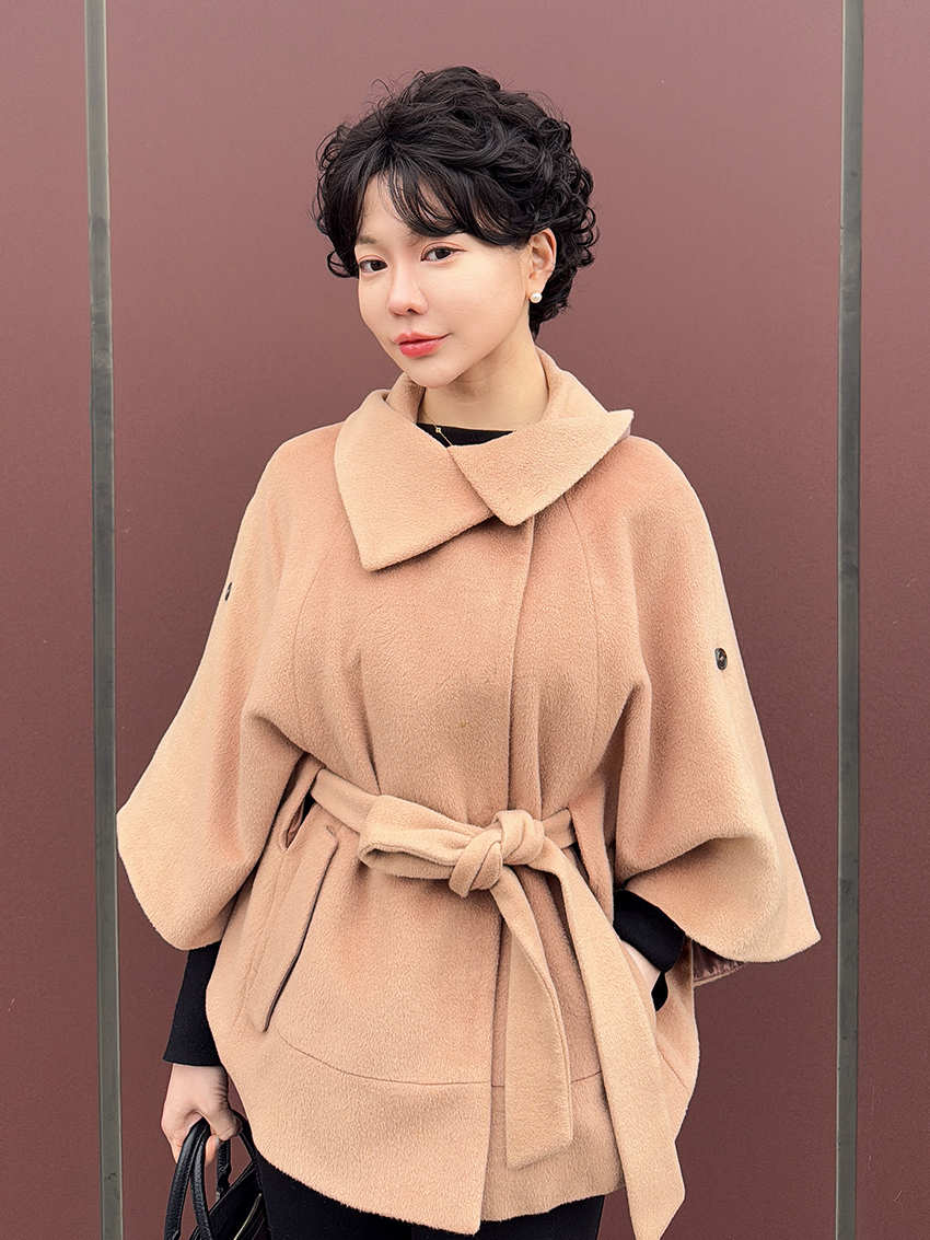 엘레강트 아웃컬 볼륨숏펌 이쁜 중년가발 내츄럴블랙 이미지 6