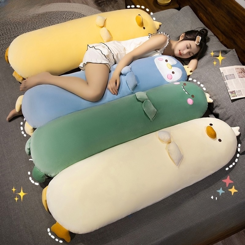 겨울 캐릭터 바디필로우 부드러운 플러쉬 원통형 긴베개 귀여운 작은 노란 병아리 70cm - 상세 이미지 3