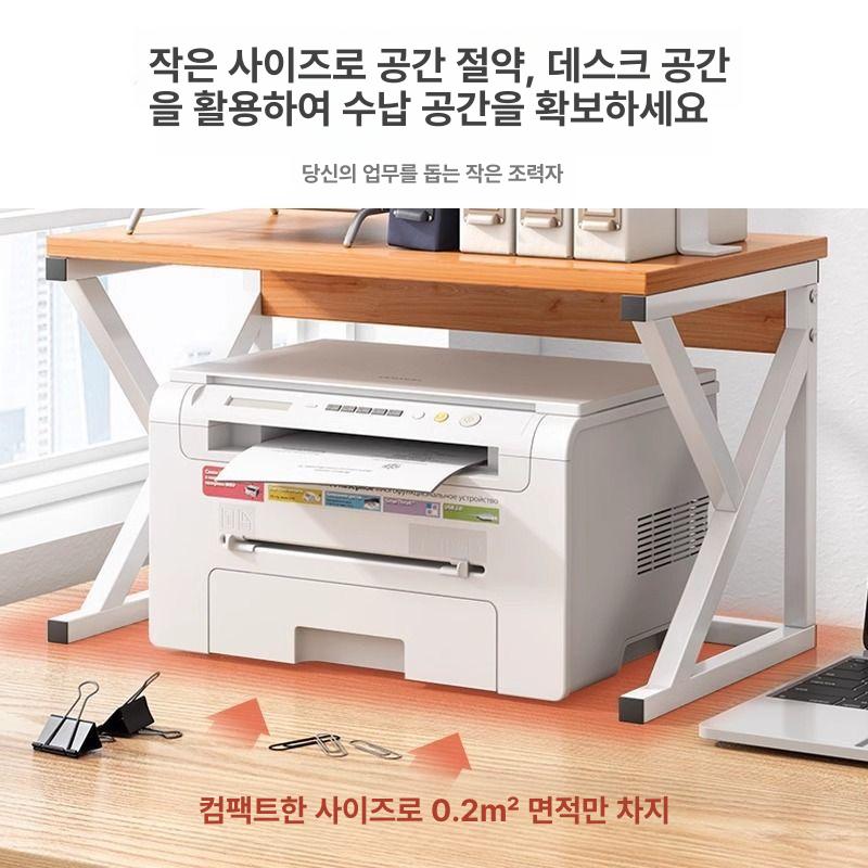 프린터 수납장 파일 보관함 테이블 복합기 수납 이동식 3단 헤어라인 블랙오크+블랙프레임 14e - 상세 이미지 4