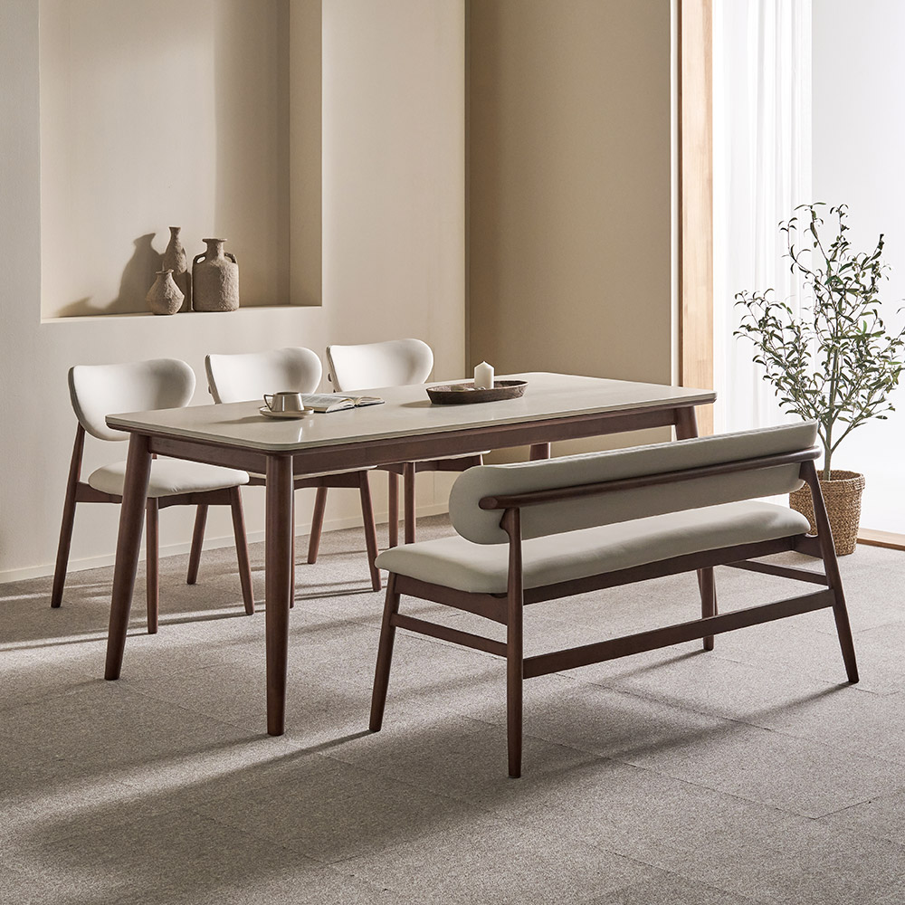 쏠앤까사 오브 고무나무 원목 포세린 세라믹 식탁세트 4인용 6인용 1400 1800