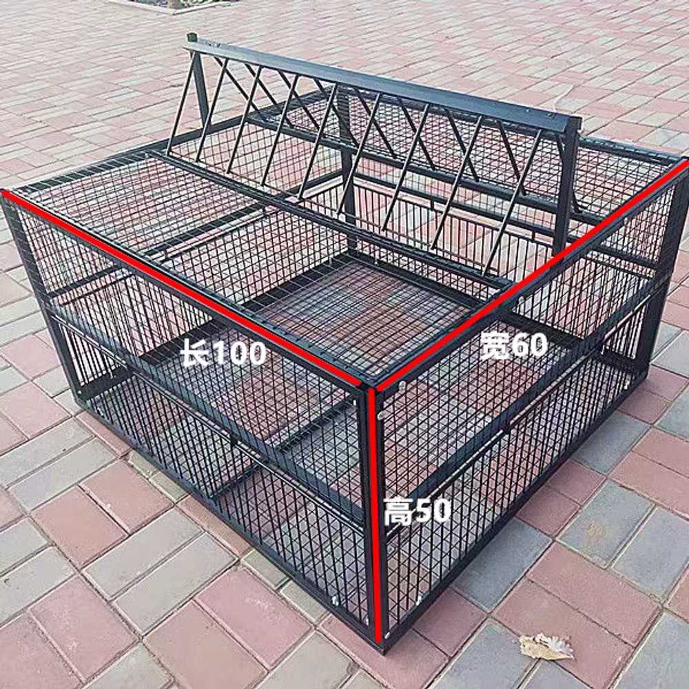 비둘기 덫 새 포획망 케이지 까치 울타리 철장 출입문 100x60x50cm 화이트 이미지 7