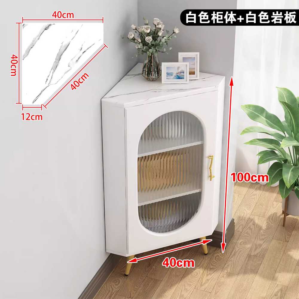 코너장 거실 진열장 다용도 침실 서랍장 구석 화이트 40x100cm 아이보리 - 상세 이미지 5