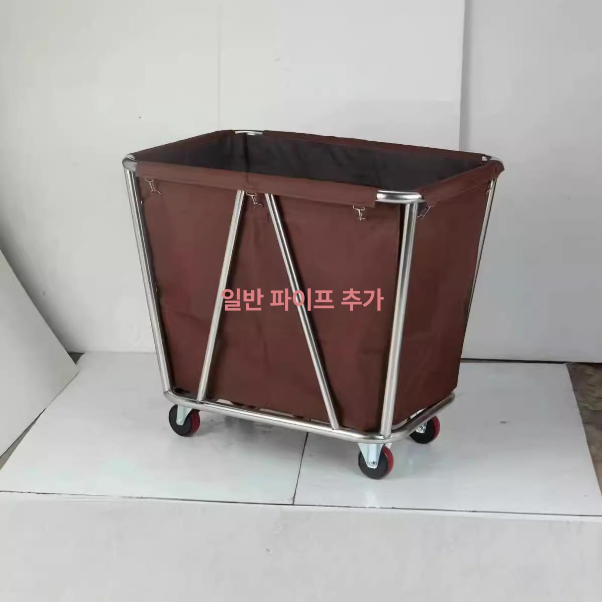 호텔 객실 청소 카트 스테인리스 원형 서비스 블루 스탠다드 - 상세 이미지 5