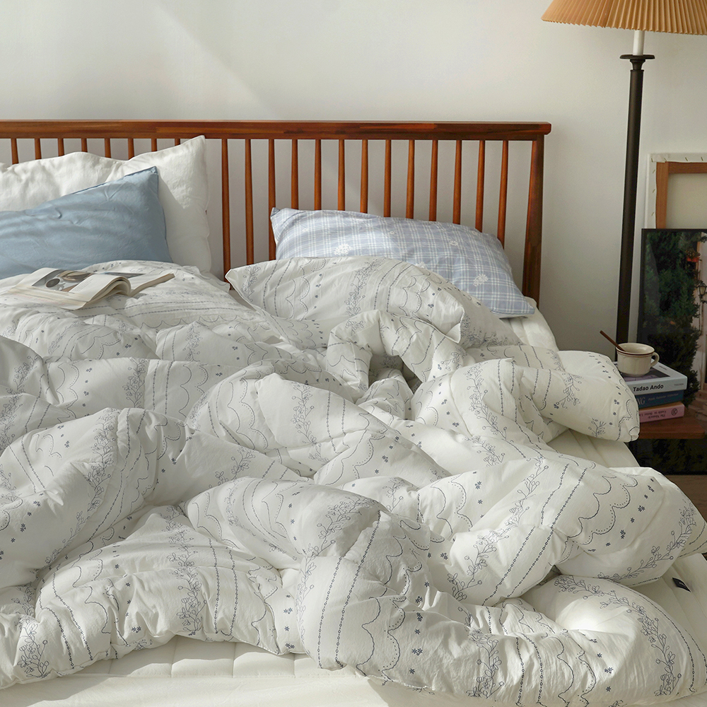 에이트룸 먼지없는 순면 고밀도 빈티지호텔 차렵 이불 세트 메르시, 풀 세트_SS(슈퍼싱글)