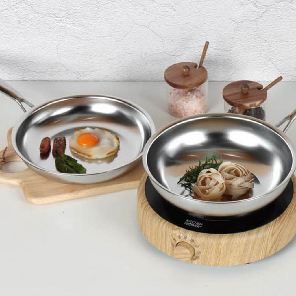 연마제ZERO 안전한 국산스텐팬28cm 세신 퀸센스 바로써 무연마 통오중 후라이팬24cm - 상품 이미지