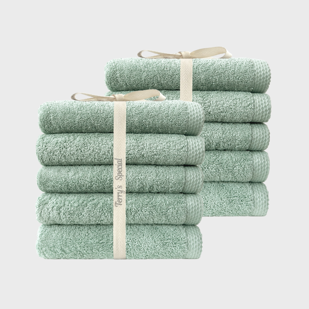 [네이버단독]테리파머200g 샬롯데 무형광 호텔 수건 5장+5장 타올 리본포장 타월