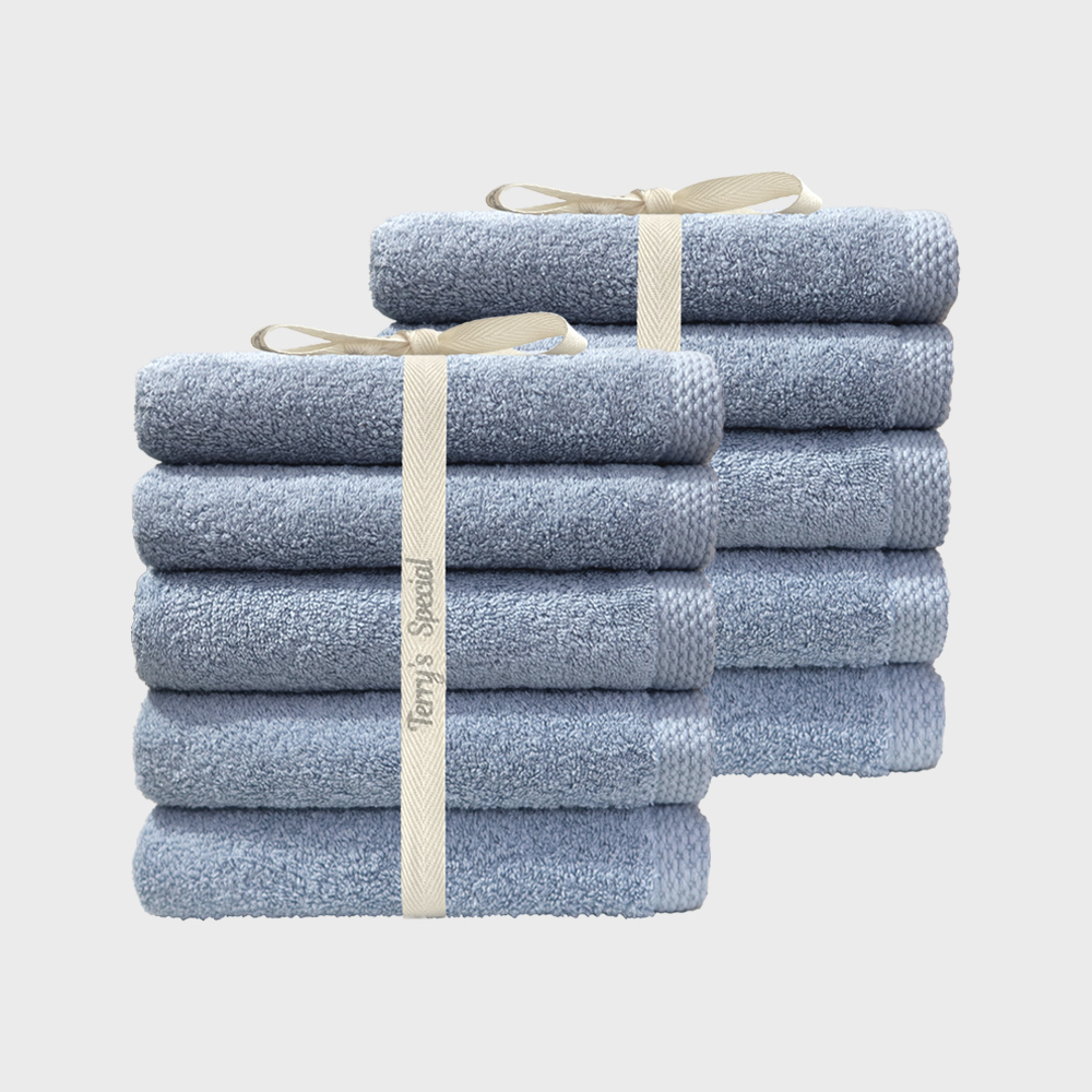 [네이버단독]테리파머200g 샬롯데 무형광 호텔 수건 5장+5장 타올 리본포장 타월