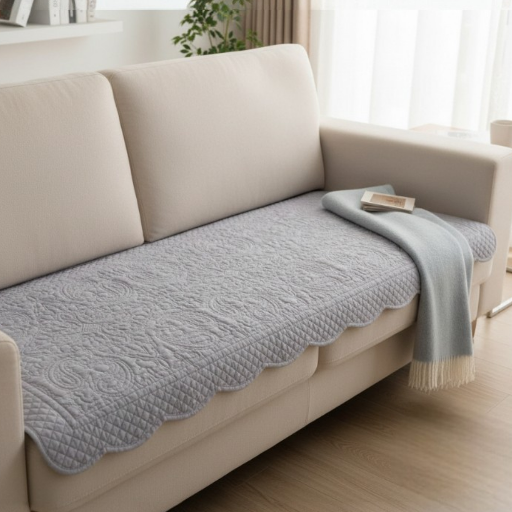 홈집합 순면 퀼팅 쇼파패드 논슬립 거실용 사계절 패브릭패드 차콜그레이, 돌침대용