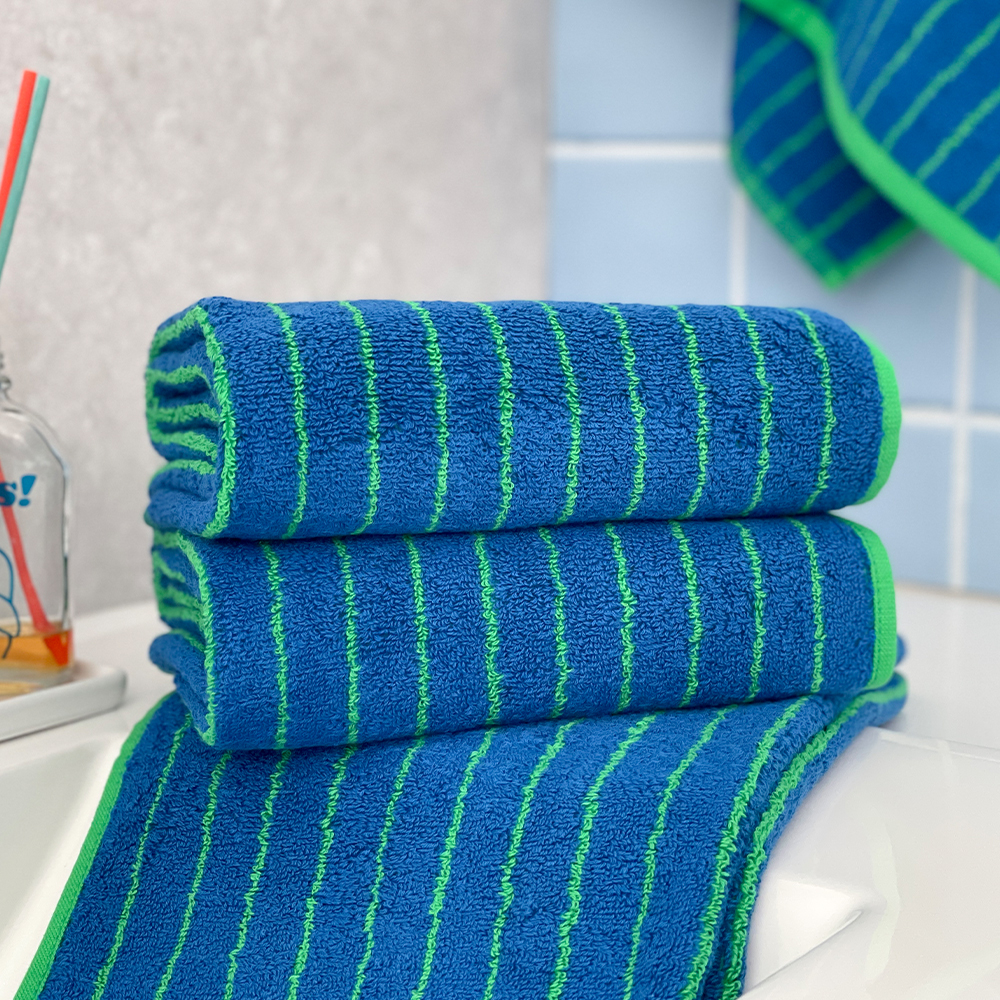 테리파머 핀스트라이프 고중량 200g 호텔수건 5장  선염 사염 고중량 고급 수건 선물 세트 세면 타올 타월