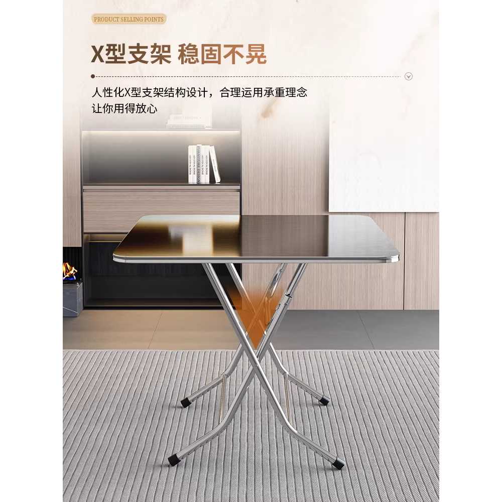 접이식 스텐 테이블 테라스탁자 휴대용 포차 편의점 60x55cm 304 원형 테이블 - 상세 이미지 5