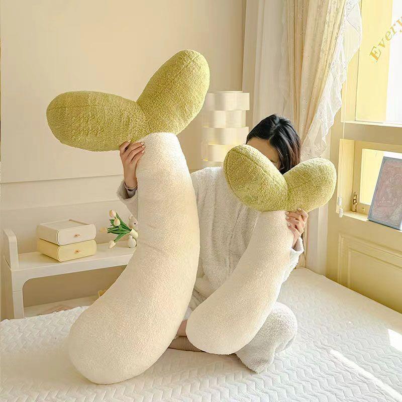 대형 수면인형 안고자는 롱쿠션 임산부용 시원한 긴베개 그린빈 72cm - 상품 이미지